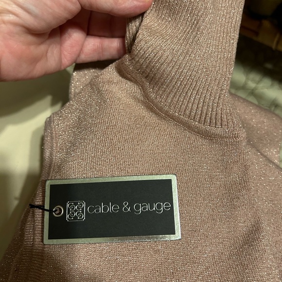 Super sparkly Blush Colour turtleneck top size Small - Picture 6 of 6